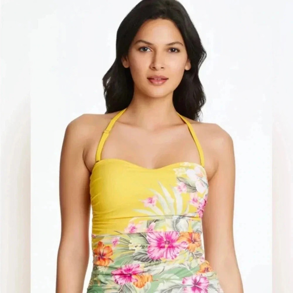 Bleu Rod Beattie Paradiso Bandeau Tankini High-Waist Draped Side-Tie Bottom - Picture 3 of 14